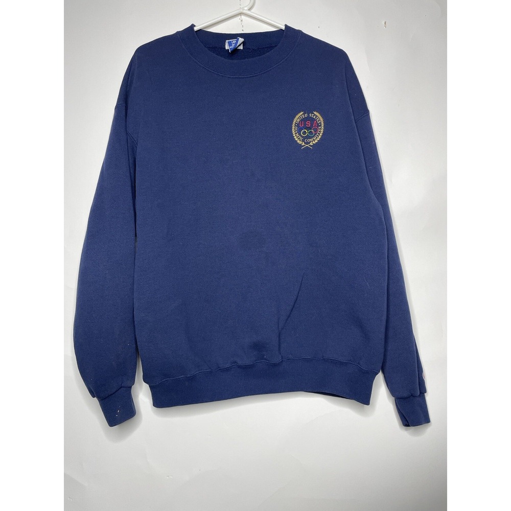 Vintage Champion 1996 Olympic‎ Committee Sweatshirt Size Large Blue Embroidered